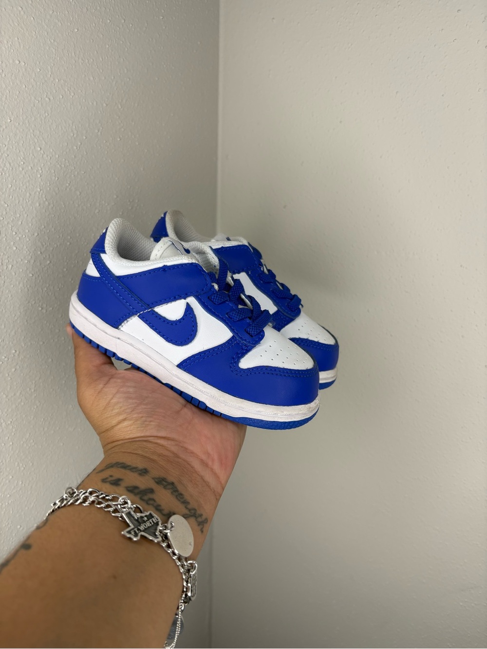 Nike Dunk Low Kids Royal Blue and White Low-Top Sneakers